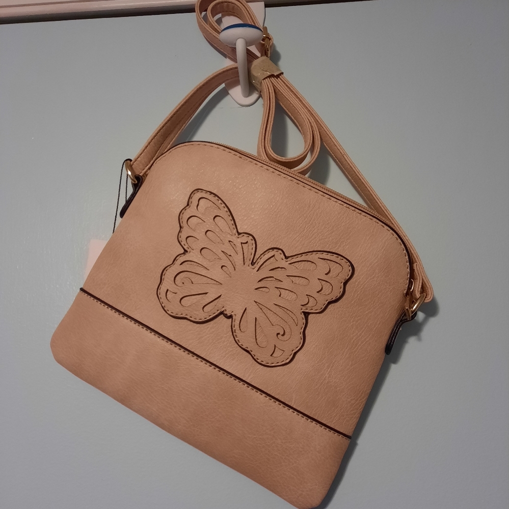 NWT pink butterfly purse